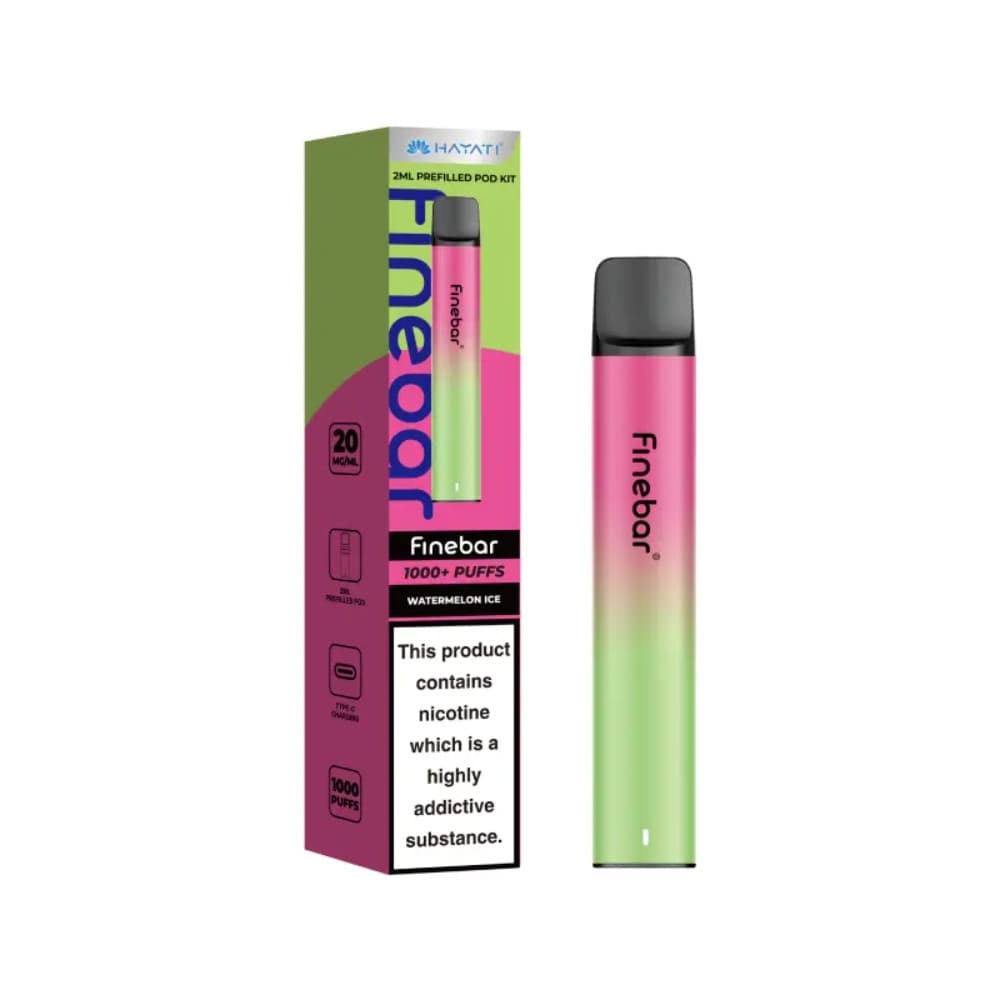 Watermelon Ice Hayati Finebar 1000 Prefilled Vape Kit