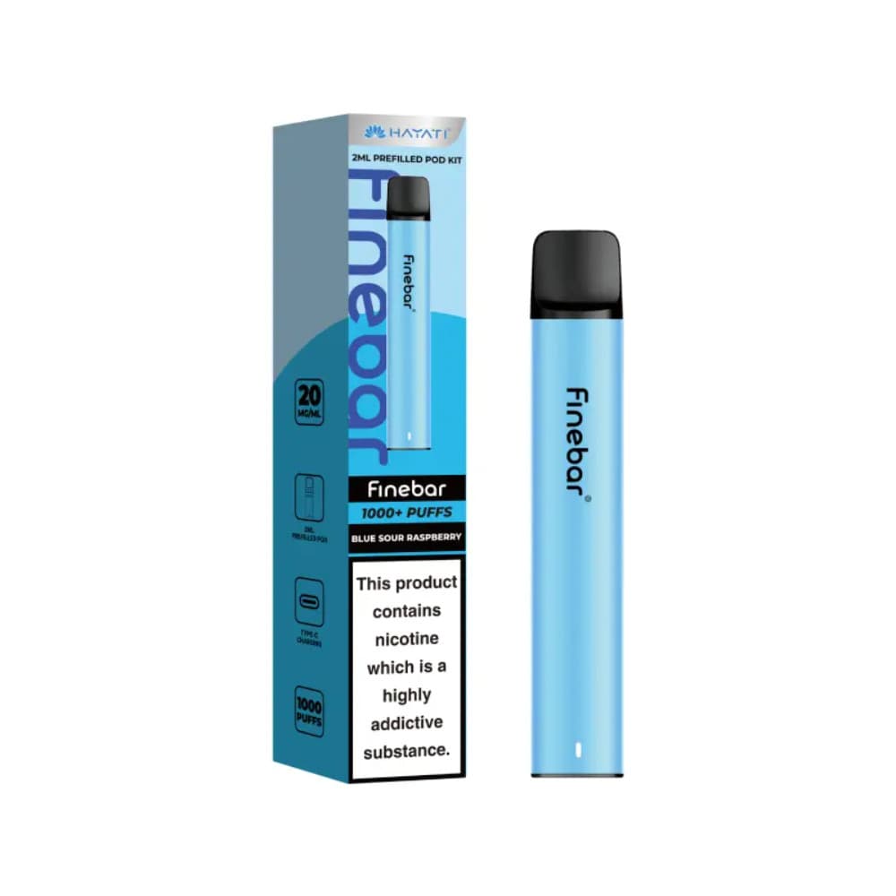 Blue Sour Raspberry Hayati Finebar 1000 Prefilled Vape Kit