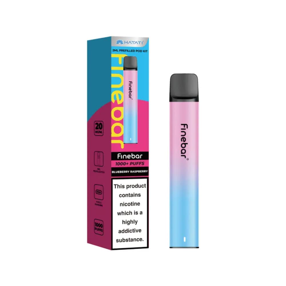Blueberry Raspberry Hayati Finebar 1000 Prefilled Vape Kit