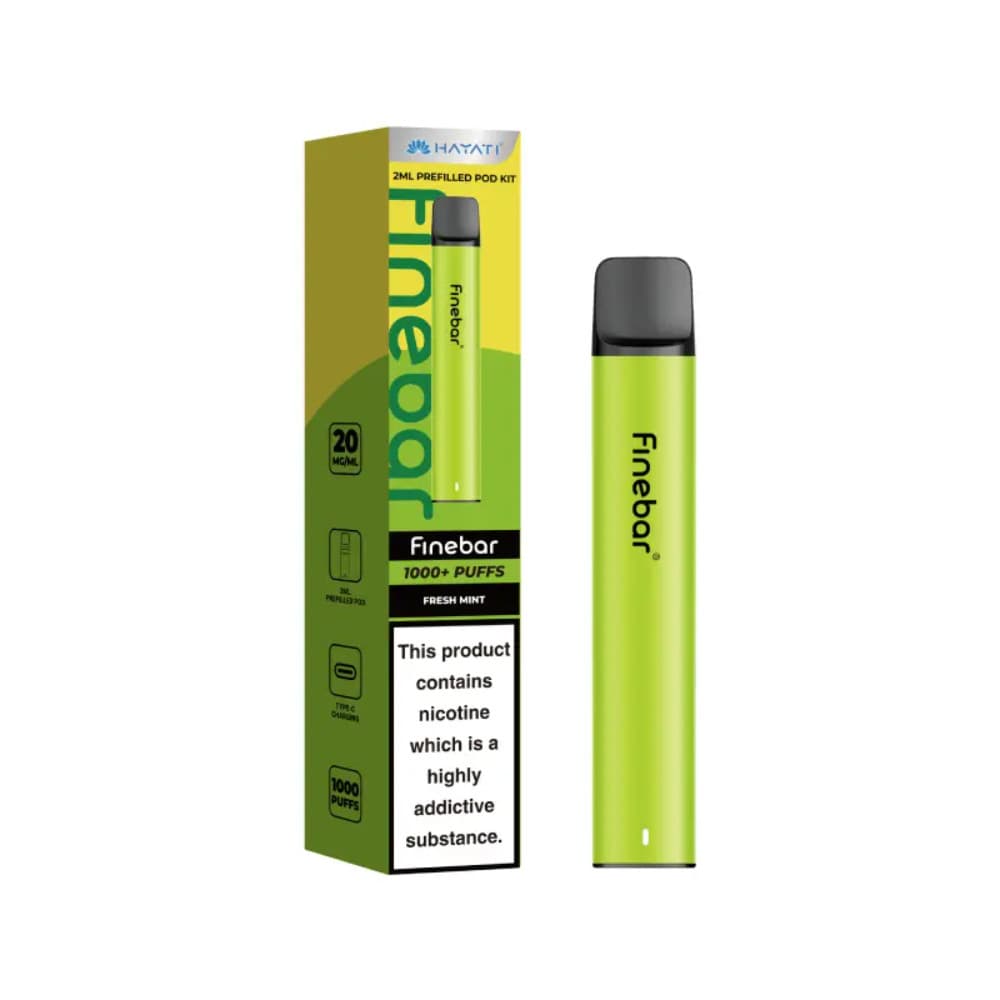 Fresh Mint Hayati Finebar 1000 Prefilled Vape Kit